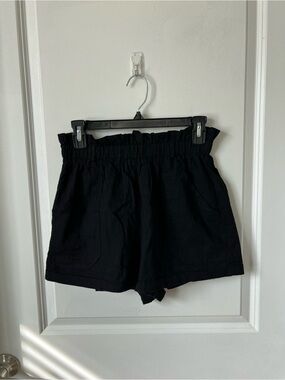 SHEIN Black High-Waist Paperbag Shorts